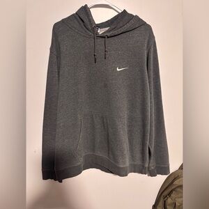 Nike Vintage Solo Swoosh Hoodie Men’s XL Charcoal Gray Retro Fleece Pullover